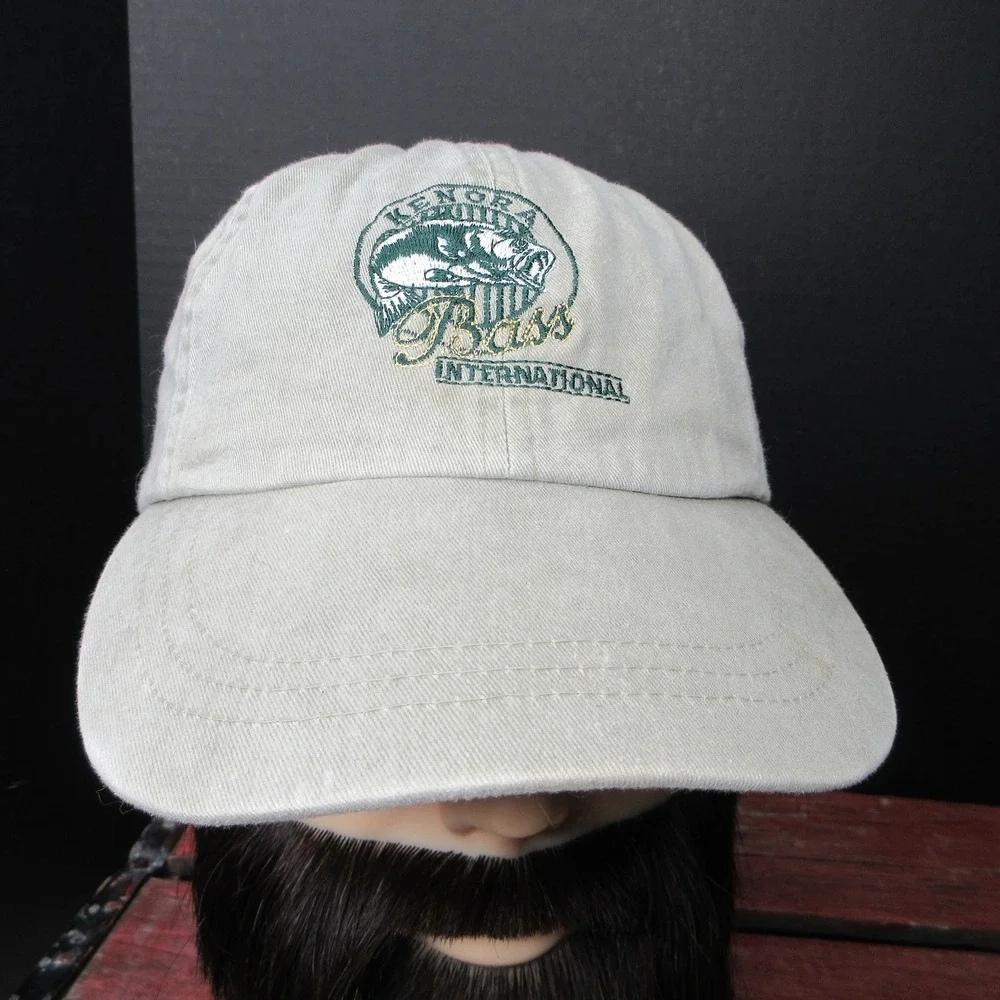 Kenora Bass International Khaki Dad Hat Adjustable Fishing Baseball Hat Cap
